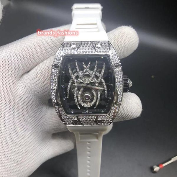 design amazing men's trend watch silver stainless steel case watch full diamond watch rubber strap automatic mechanical wrist2508, Slivery;brown
design amazing men's trend watch silver stainless steel case watch full diamond watch rubber strap automatic mechanical wrist2508, Slivery;brown