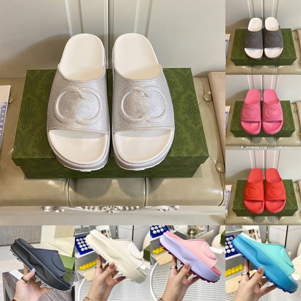 2023 rubber slide slippers interlocking g loafers design rose pink womens embossed sandal macaron platform non-slip slider silver lazy shoes, Black
2023 rubber slide slippers interlocking g loafers design rose pink womens embossed sandal macaron platform non-slip slider silver lazy shoes, Black