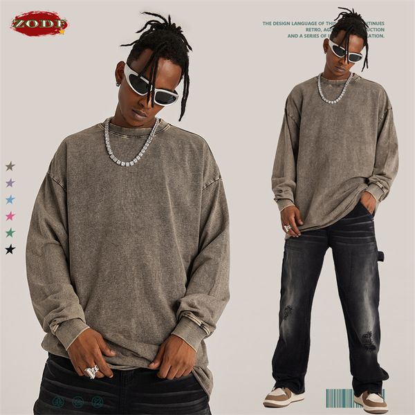mens tshirts zodf retro 260gsm washed terry cotton long sleeve for men oversized loose edge t shirt brand streetwears hy0454 230420, White;black
mens tshirts zodf retro 260gsm washed terry cotton long sleeve for men oversized loose edge t shirt brand streetwears hy0454 230420, White;black
