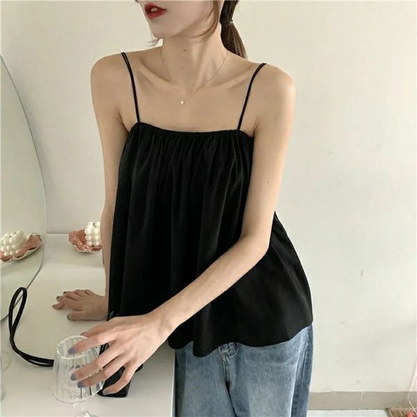 camisoles tanks yasuk summer women's casual slim loose pleated pullover versatile solid bottom camisole vest tees tank soft with chest, Black;white
camisoles tanks yasuk summer women's casual slim loose pleated pullover versatile solid bottom camisole vest tees tank soft with chest, Black;white
