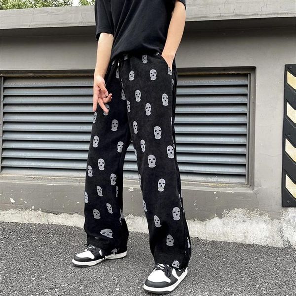 pants preppy style skull full print drawstring casual corduroy men baggy pants hip hop straight sweatpants male loose trousers, Black
pants preppy style skull full print drawstring casual corduroy men baggy pants hip hop straight sweatpants male loose trousers, Black