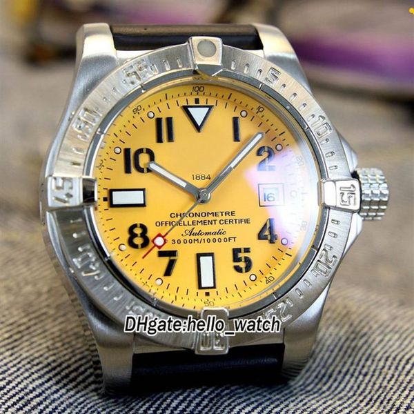 new 45mm seawolf diver pro a1733110 i519 152s a20ss 1 automatic yellow dial mens watch steel case rubber strap sport watches hello288l, Slivery;brown
new 45mm seawolf diver pro a1733110 i519 152s a20ss 1 automatic yellow dial mens watch steel case rubber strap sport watches hello288l, Slivery;brown