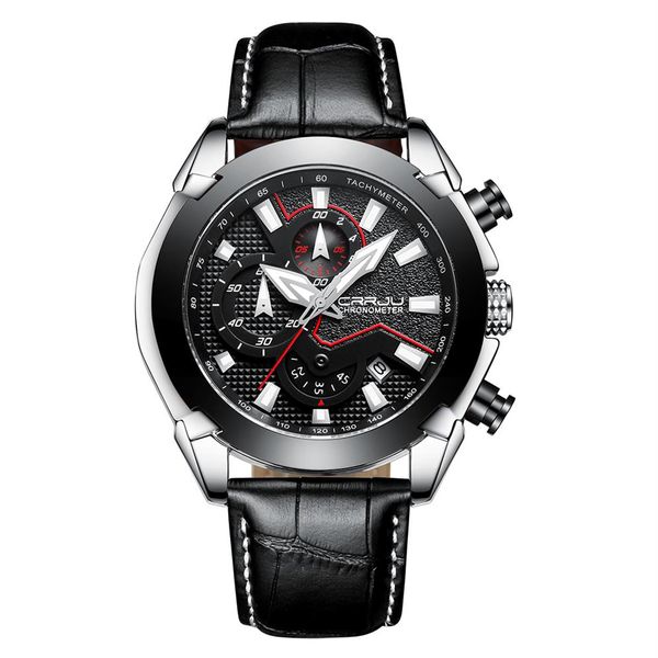 2020 relogio masculino crrju men's black dial watch military date quartz watches with leather belt mens luxury waterproof spo317e, Slivery;brown
2020 relogio masculino crrju men's black dial watch military date quartz watches with leather belt mens luxury waterproof spo317e, Slivery;brown