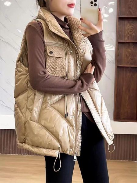 vests 2022 autumn winter cotton padded puffer vests women stand collar sleeveless parkas jacket female casual warm loose solid vest, Black;white
vests 2022 autumn winter cotton padded puffer vests women stand collar sleeveless parkas jacket female casual warm loose solid vest, Black;white