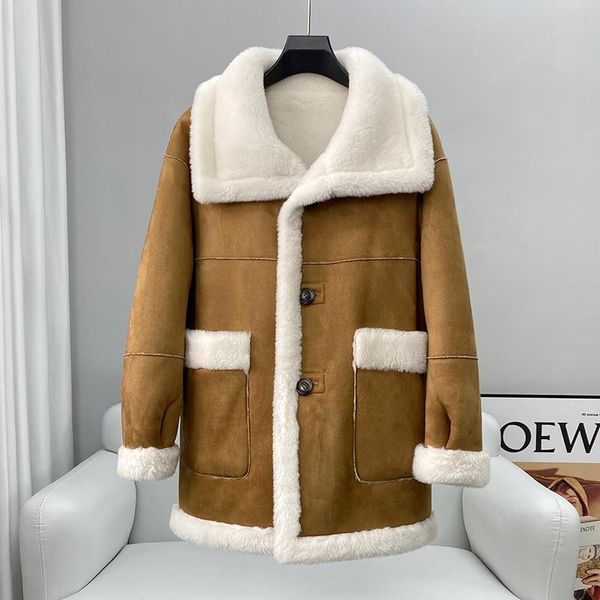 fur 2022 new women real wool fur coat parka girl winter warm double side long jacket trench suede clothing cashmere overcoat, Black
fur 2022 new women real wool fur coat parka girl winter warm double side long jacket trench suede clothing cashmere overcoat, Black