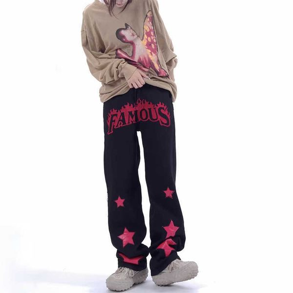 men's jeans wind pants vibe color contrast printed denim jeans men american high street men's overaize stacked pants streetwear 20, Blue
men's jeans wind pants vibe color contrast printed denim jeans men american high street men's overaize stacked pants streetwear 20, Blue