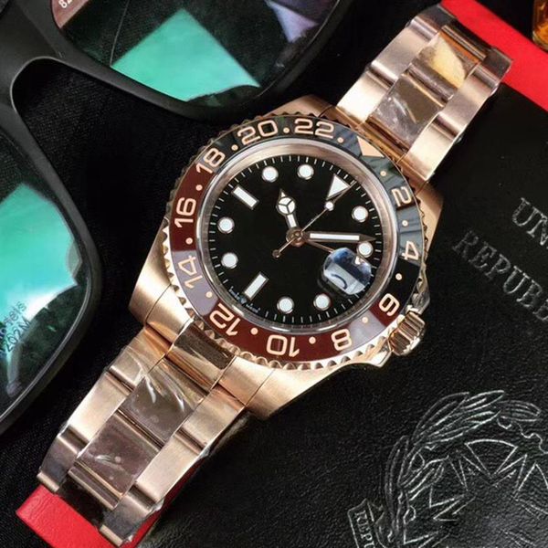 2019 new rose gold gmt2 v3 version mens watch automatic movement ceramic rotating bezel sapphire glass steel strap z0014308a, Slivery;brown
2019 new rose gold gmt2 v3 version mens watch automatic movement ceramic rotating bezel sapphire glass steel strap z0014308a, Slivery;brown