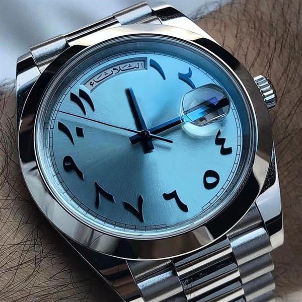 relogio luxurys watch mens 41mm sapphire men day date ancient arabic automatic movement mechanical watches sweeping montre de luxe255g, Slivery;brown
relogio luxurys watch mens 41mm sapphire men day date ancient arabic automatic movement mechanical watches sweeping montre de luxe255g, Slivery;brown