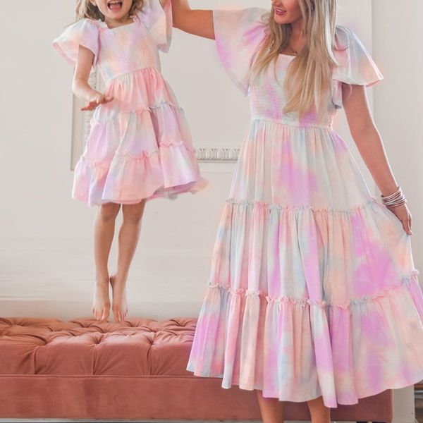 family matching outfits mother daughter matching clothes tie-dyed printed puff sleeve long maxi dress family look mommy and me clothes holid, Blue
family matching outfits mother daughter matching clothes tie-dyed printed puff sleeve long maxi dress family look mommy and me clothes holid, Blue
