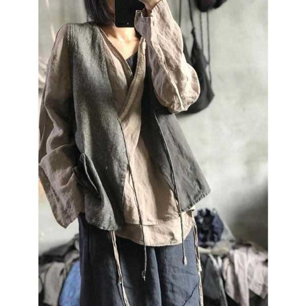 vests women loose v neck vests waistcoat outerwear ladies spring autumn linen vest female 2021 vests, Black;white
vests women loose v neck vests waistcoat outerwear ladies spring autumn linen vest female 2021 vests, Black;white