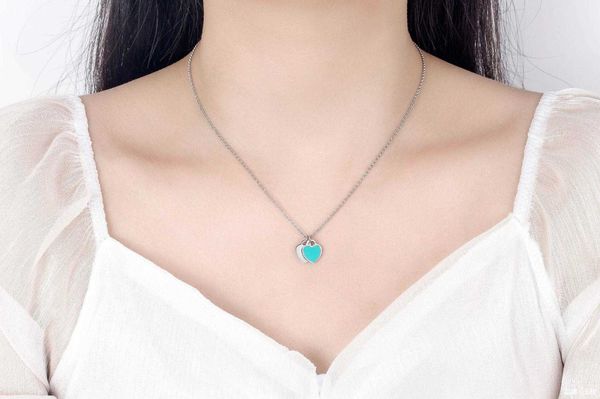 designerlovely heart-shaped pendant necklace women's double heart jewelry simple tiffy oil dripping enamel red green pinkp60k, Black
designerlovely heart-shaped pendant necklace women's double heart jewelry simple tiffy oil dripping enamel red green pinkp60k, Black