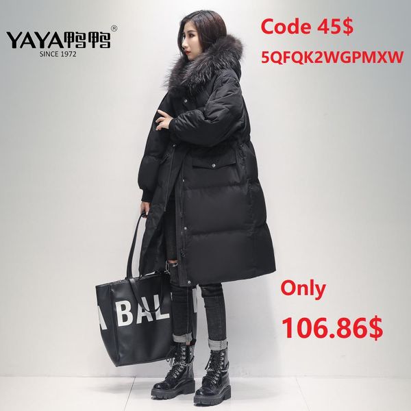 parkas yaya 2022 winter down jacket natural real raccoon fur collar detachable hood extended thicken long coat water proof parka, Black
parkas yaya 2022 winter down jacket natural real raccoon fur collar detachable hood extended thicken long coat water proof parka, Black