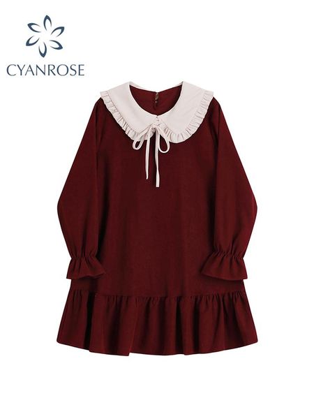 dresses women vintage fashion corduroy dress french style elegant peter pan collar long sleeve 2022 autumn female chic aline mini dress, Black;gray
dresses women vintage fashion corduroy dress french style elegant peter pan collar long sleeve 2022 autumn female chic aline mini dress, Black;gray