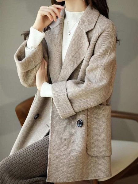 fur jmprs winter women faux wool jackets fashion double breasted korean slim office ladies coats thick pink female long clothes, Black
fur jmprs winter women faux wool jackets fashion double breasted korean slim office ladies coats thick pink female long clothes, Black