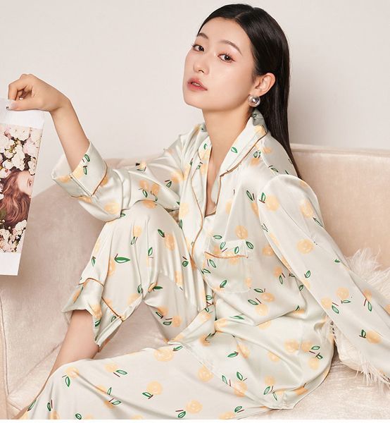 women's sleepwear crlaydk summer women pajamas set long sleeve printed silk button down soft sleepwear with long pants loungewear 23042, Black;red
women's sleepwear crlaydk summer women pajamas set long sleeve printed silk button down soft sleepwear with long pants loungewear 23042, Black;red
