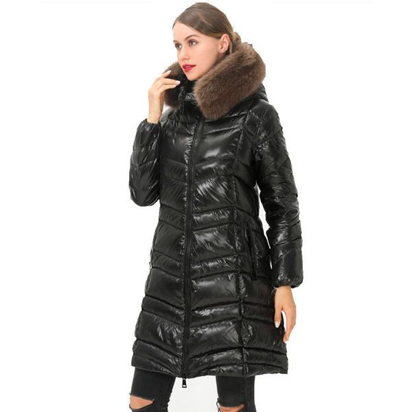 parkas long down jacket for women's winter waterproof shiny feather coat 2020 real fox fur collar hooded 90% white duck down parkas, Black
parkas long down jacket for women's winter waterproof shiny feather coat 2020 real fox fur collar hooded 90% white duck down parkas, Black