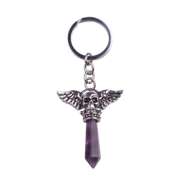 wholesale vintage skull wings pendant keychain hexagonal column natural healing crystal gemstone pendant key ring, Slivery;golden
wholesale vintage skull wings pendant keychain hexagonal column natural healing crystal gemstone pendant key ring, Slivery;golden