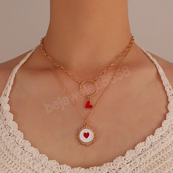 fashion double layer heart pendant necklace for women fashion metal chains bohemian summer necklace jewelry, Silver
fashion double layer heart pendant necklace for women fashion metal chains bohemian summer necklace jewelry, Silver