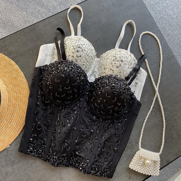 t-shirt sequins crop corset spaghetti strap tanke women built in bra sleeveless solid color off shoulder camisole ins, White
t-shirt sequins crop corset spaghetti strap tanke women built in bra sleeveless solid color off shoulder camisole ins, White