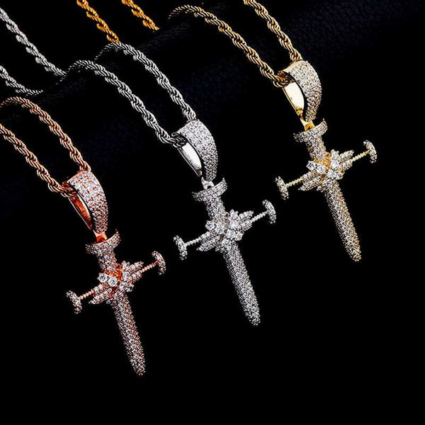 ins full zircon nail cross pendant necklace hip hop punk jewelry bling real yellow gold shiny cz stone cubic zirconia rapper night club part, Silver
ins full zircon nail cross pendant necklace hip hop punk jewelry bling real yellow gold shiny cz stone cubic zirconia rapper night club part, Silver