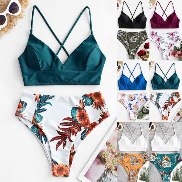 women's swimwear two piece swimsuit women flower print split sets plus size beachwear swimsuit bikini swimsuits for teen girls sport ba, White;black
women's swimwear two piece swimsuit women flower print split sets plus size beachwear swimsuit bikini swimsuits for teen girls sport ba, White;black