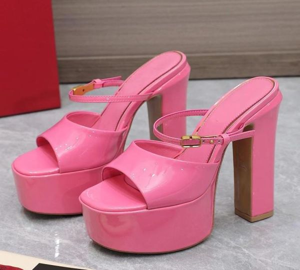 high heel sandals women fashion platform thick bottom 155cm summer ankle strap buckle designer dress shoe patent leather casual c4149343, Black
high heel sandals women fashion platform thick bottom 155cm summer ankle strap buckle designer dress shoe patent leather casual c4149343, Black