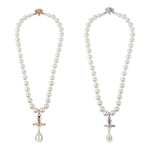 designer vivians necklace empress dowager drop pearl tridimensional saturn necklace neck chain luxury bridal jewelry, Silver
designer vivians necklace empress dowager drop pearl tridimensional saturn necklace neck chain luxury bridal jewelry, Silver