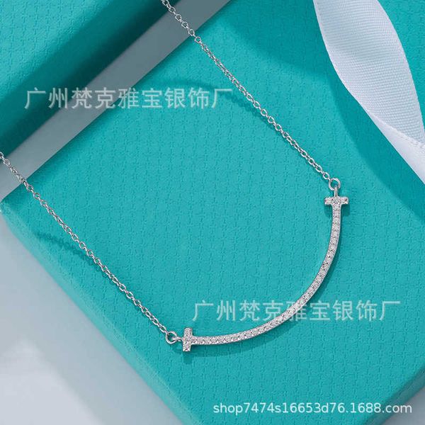 high edition tiffy smile necklace women's 925 sterling silver rose gold large smooth diamond pendant collar chain, Black
high edition tiffy smile necklace women's 925 sterling silver rose gold large smooth diamond pendant collar chain, Black