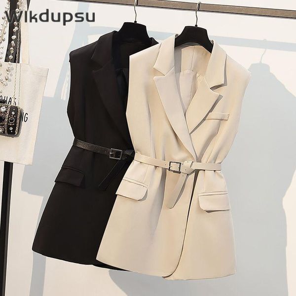 vests blazer vest outwear womens sleeveless jacket belt waistcoat korean style fashion classic business chic gilet casual femme, Black;white
vests blazer vest outwear womens sleeveless jacket belt waistcoat korean style fashion classic business chic gilet casual femme, Black;white