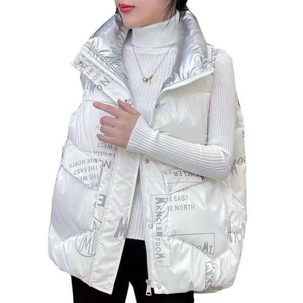 vests loose shiny washable down vest jacket 2022 new women autumn winter thick warm waistcoat coat female casual street wild f057, Black;white
vests loose shiny washable down vest jacket 2022 new women autumn winter thick warm waistcoat coat female casual street wild f057, Black;white
