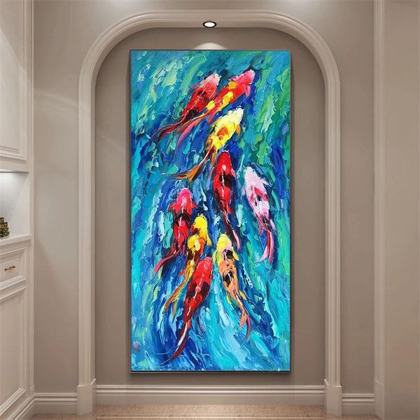 chinese nine koi fish wall art canvas painting landscape abstract oil painting on canvas poster and prints for living room decor
chinese nine koi fish wall art canvas painting landscape abstract oil painting on canvas poster and prints for living room decor