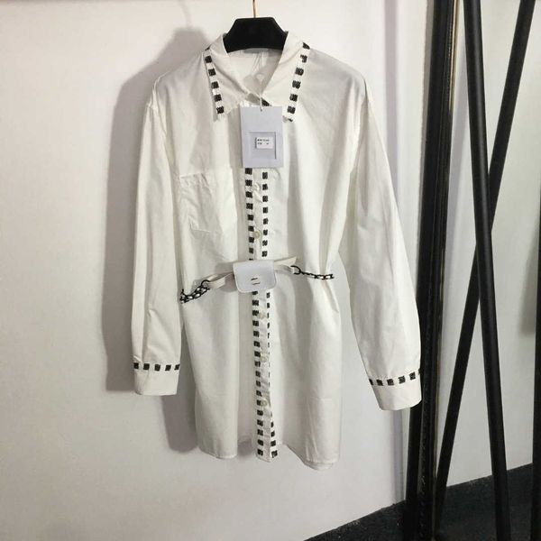 23ss women dress womens designer clothing summer dresses sequin embroidered chain fanny pack lapel long-sleeved shirt dress womens clothing, Black;gray
23ss women dress womens designer clothing summer dresses sequin embroidered chain fanny pack lapel long-sleeved shirt dress womens clothing, Black;gray