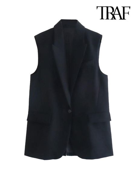 vests traf women fashion with pockets lapel collar waistcoat vintage sleeveless front button female outerwear chic, Black;white
vests traf women fashion with pockets lapel collar waistcoat vintage sleeveless front button female outerwear chic, Black;white