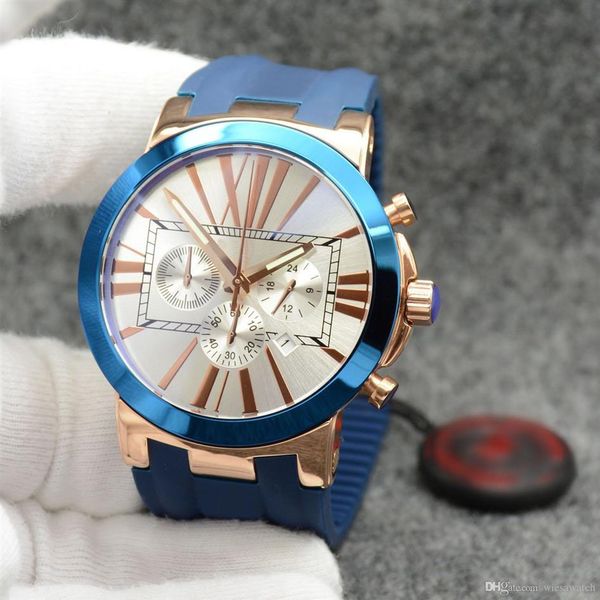 individual style dual time exquisit men watch chronograph quartz roman number markers outdoor mens watches with blue rubber band284g, Slivery;brown
individual style dual time exquisit men watch chronograph quartz roman number markers outdoor mens watches with blue rubber band284g, Slivery;brown
