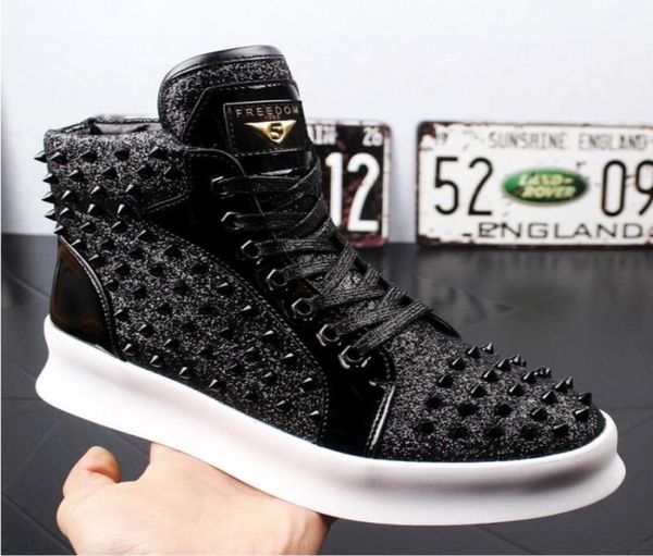 new casual shoes mens solid rivets high sneakers bottom flats fashion ankle laceup shoes ankle boots zapatillas hombre9939574, Black
new casual shoes mens solid rivets high sneakers bottom flats fashion ankle laceup shoes ankle boots zapatillas hombre9939574, Black