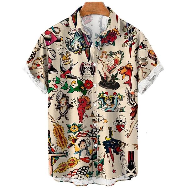 men's casual shirts summer retro fashion mermaid 3d hawaiian short sleeve loose breathable 230421, White;black
men's casual shirts summer retro fashion mermaid 3d hawaiian short sleeve loose breathable 230421, White;black