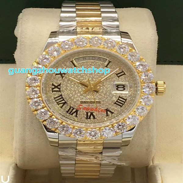 prong set diamond wristwatch 43mm mens two tone gold stainless steel diamond dial fashion watches automatic mechanical big diamond236u, Slivery;brown
prong set diamond wristwatch 43mm mens two tone gold stainless steel diamond dial fashion watches automatic mechanical big diamond236u, Slivery;brown