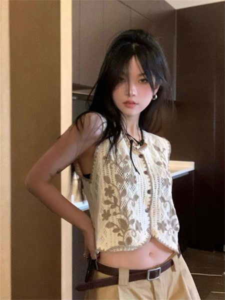 tanks 2022 spring summer chic hollow out cardigan women vintage vneck korean fashion y2k cropped mujer cardigan sleeveless knit, Black;white
tanks 2022 spring summer chic hollow out cardigan women vintage vneck korean fashion y2k cropped mujer cardigan sleeveless knit, Black;white