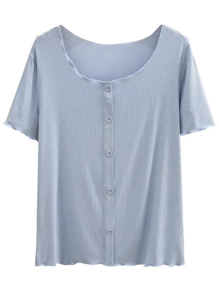 t-shirt plus size tshirt for women ruffles button summer 2022 short sleeve solid color, Black
t-shirt plus size tshirt for women ruffles button summer 2022 short sleeve solid color, Black