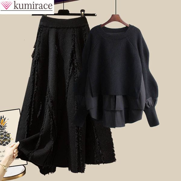 two piece dress winter relaxed knitted sweater splice shirt tassel retro knitted dress two piece elegant women's dress set party clothe, White
two piece dress winter relaxed knitted sweater splice shirt tassel retro knitted dress two piece elegant women's dress set party clothe, White