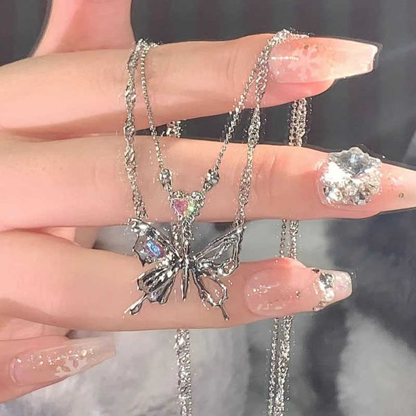 pendant necklaces kpop y2k aesthetic butterfly pendant necklace for women hip hop vintage double chain heart necklaces girls gifts jewelry w, Silver
pendant necklaces kpop y2k aesthetic butterfly pendant necklace for women hip hop vintage double chain heart necklaces girls gifts jewelry w, Silver