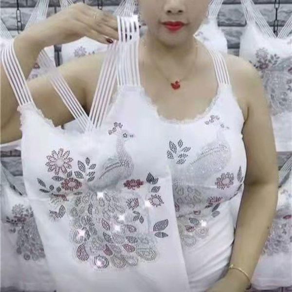 t-shirt new women rhinestone tank with built in bra tanks slim sleeveless female backless seamless chest pad camis top, White
t-shirt new women rhinestone tank with built in bra tanks slim sleeveless female backless seamless chest pad camis top, White