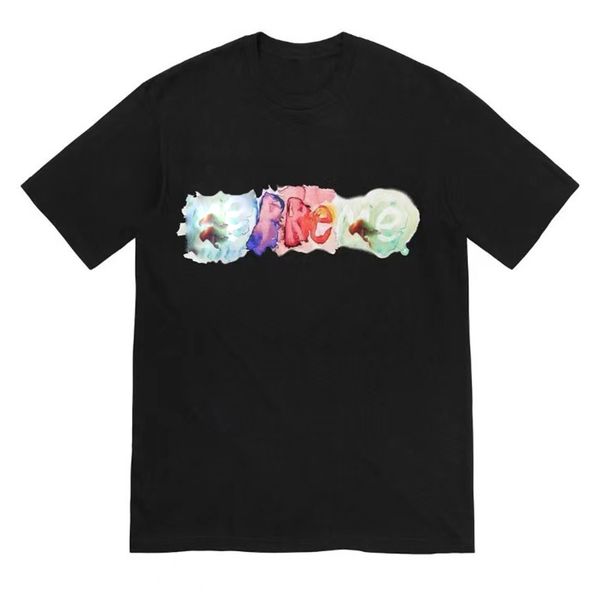 23ss new woman men's t-shirts solid classic box letter printed watercolor ink tee casual summer short sleeve fashion breathable high st, White;black
23ss new woman men's t-shirts solid classic box letter printed watercolor ink tee casual summer short sleeve fashion breathable high st, White;black