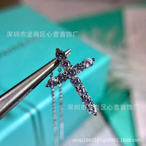 tiffy sterling silver cross necklace female 18k rose gold full diamond pendant collar chain net red couple versatile, Black
tiffy sterling silver cross necklace female 18k rose gold full diamond pendant collar chain net red couple versatile, Black