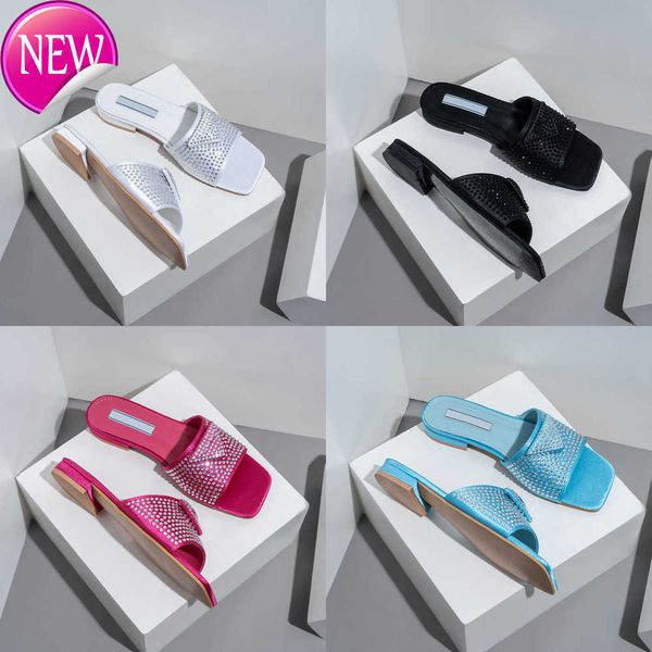 slippers 2023 women summer sandals luxury slides shoes rhinestone diamond ladies flip flops leather flats p triangle mark sandles pantoufles, Black
slippers 2023 women summer sandals luxury slides shoes rhinestone diamond ladies flip flops leather flats p triangle mark sandles pantoufles, Black