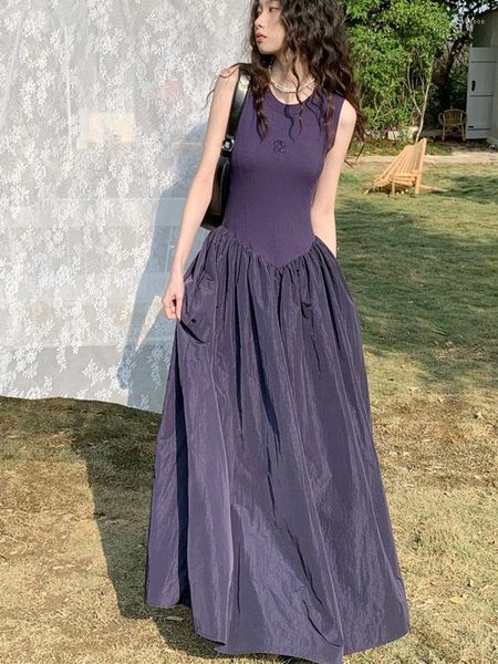 casual dresses women vintage pleated waist vest dress knit sleeveless slim spliced 2023 summer fashion maxi rode m111, Black;gray
casual dresses women vintage pleated waist vest dress knit sleeveless slim spliced 2023 summer fashion maxi rode m111, Black;gray