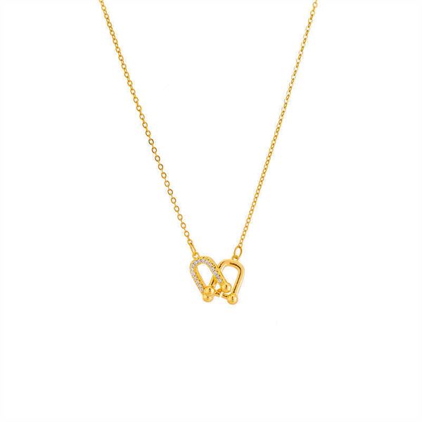 designerdouble-ring horseshoe buckle titanium steel necklace light luxury fashion ins-style collarbone chain high beauty gold plated pendant, Black
designerdouble-ring horseshoe buckle titanium steel necklace light luxury fashion ins-style collarbone chain high beauty gold plated pendant, Black
