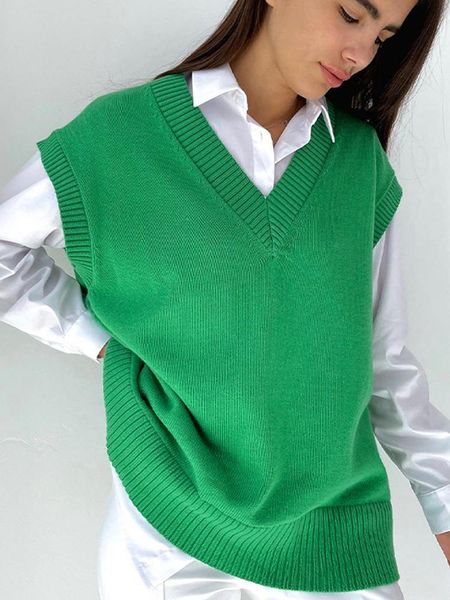 vests autumn women knitted v neck sweater vest solid loose sleeveless ladies pullover casual fashion allmatch female outerwear, Black;white
vests autumn women knitted v neck sweater vest solid loose sleeveless ladies pullover casual fashion allmatch female outerwear, Black;white