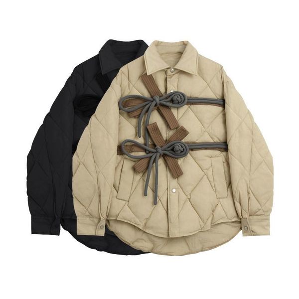 leather women's 2021 winter fashion loose rhombus cotton puff jacket new retro chinese style buckle bow tie jacket trendy, Black
leather women's 2021 winter fashion loose rhombus cotton puff jacket new retro chinese style buckle bow tie jacket trendy, Black