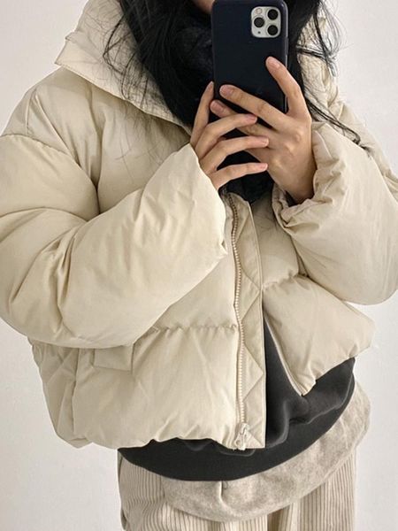 leather 2022 winter clothes women chic turtleneck thicken warm cropped jacket long sleeve loose solid casual cotton padded female parkas, Black
leather 2022 winter clothes women chic turtleneck thicken warm cropped jacket long sleeve loose solid casual cotton padded female parkas, Black
